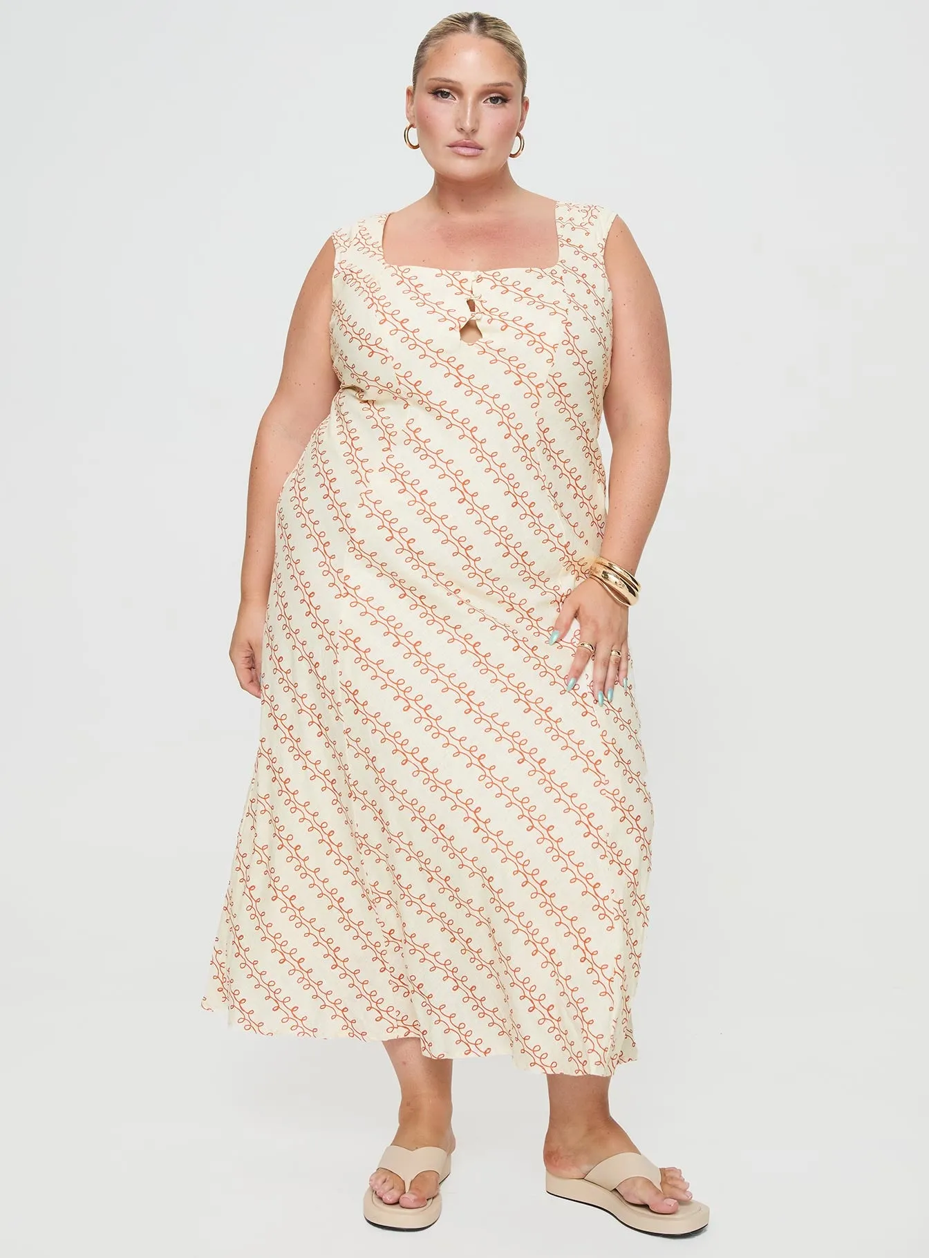 Chosen Girl Linen Blend Maxi Dress Multi Curve sold by Princess Polly product image thumbnail 3
