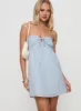 Rosenberg Strapless Mini Dress Blue sold by Princess Polly