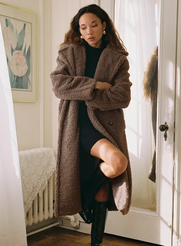 Sonoma Teddy Coat Brown sold by Princess Polly
