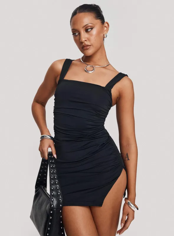 Sheila Mini Dress Black sold by Princess Polly