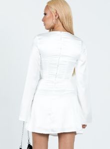 Gael Long Sleeve Mini Dress White sold by Princess Polly