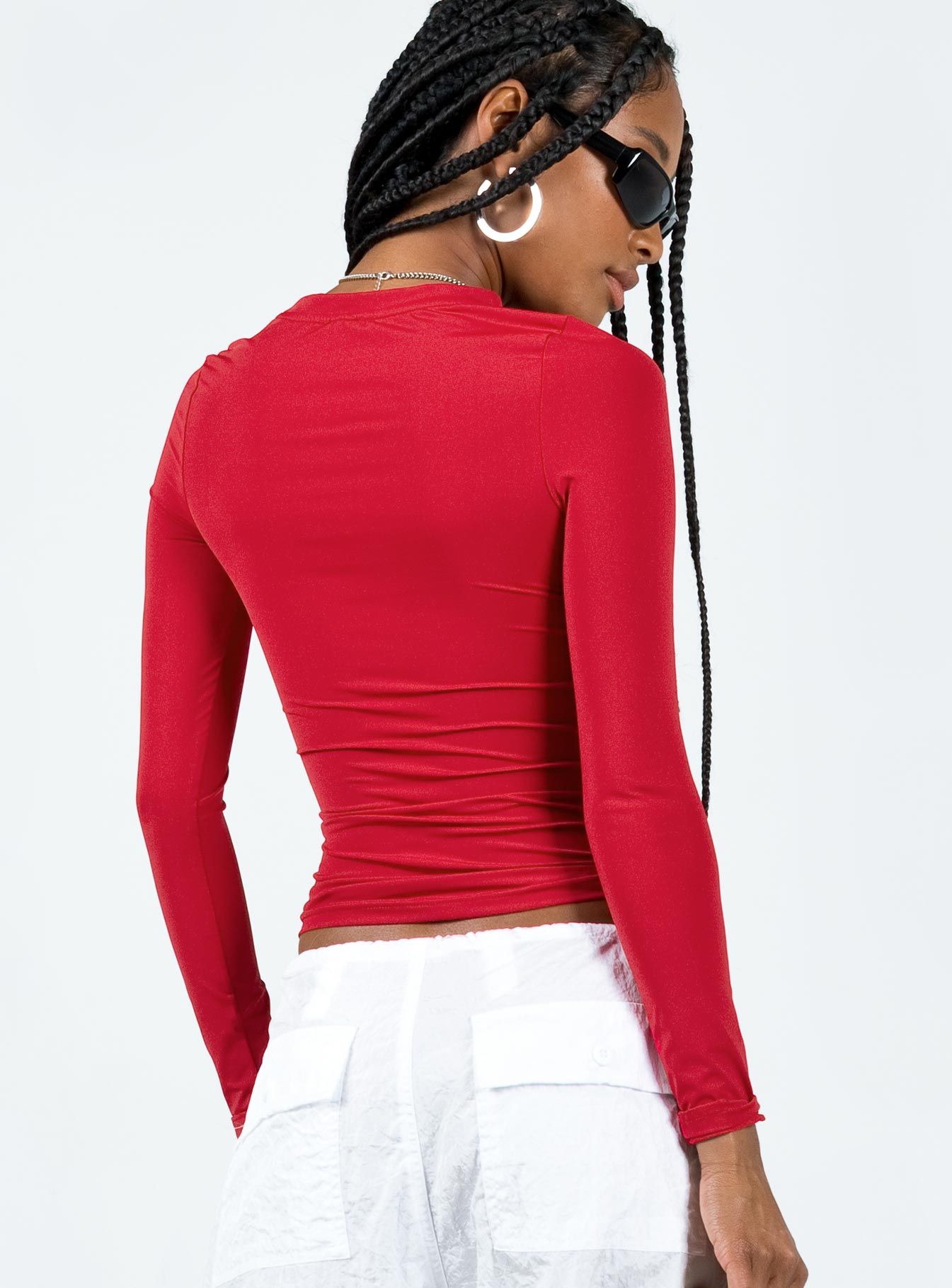 Arnim Long Sleeve Top Red sold by Princess Polly product image thumbnail 5