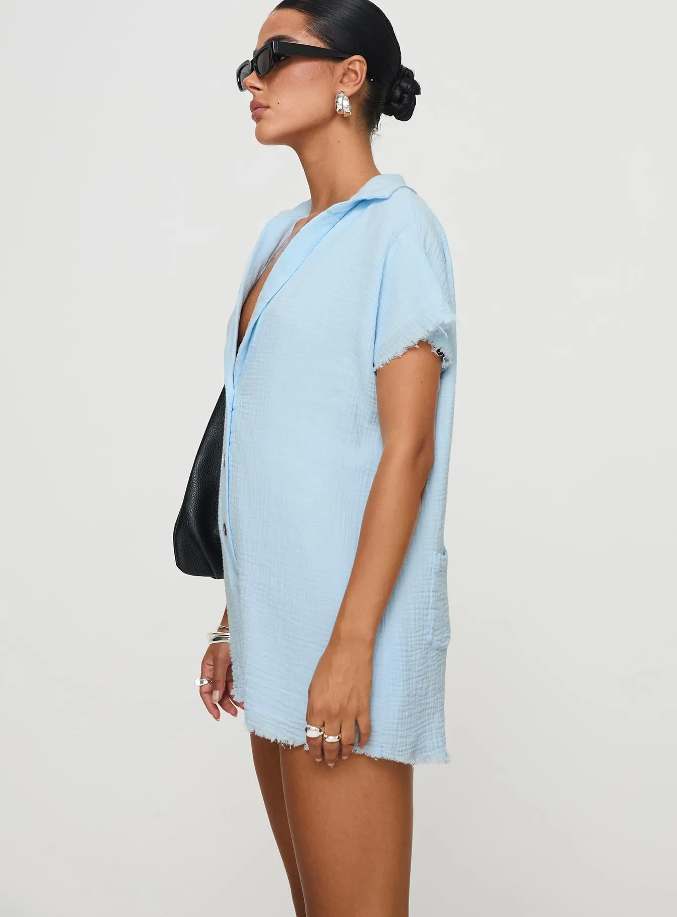 Salt Lake Romper Blue sold by Princess Polly product image thumbnail 3