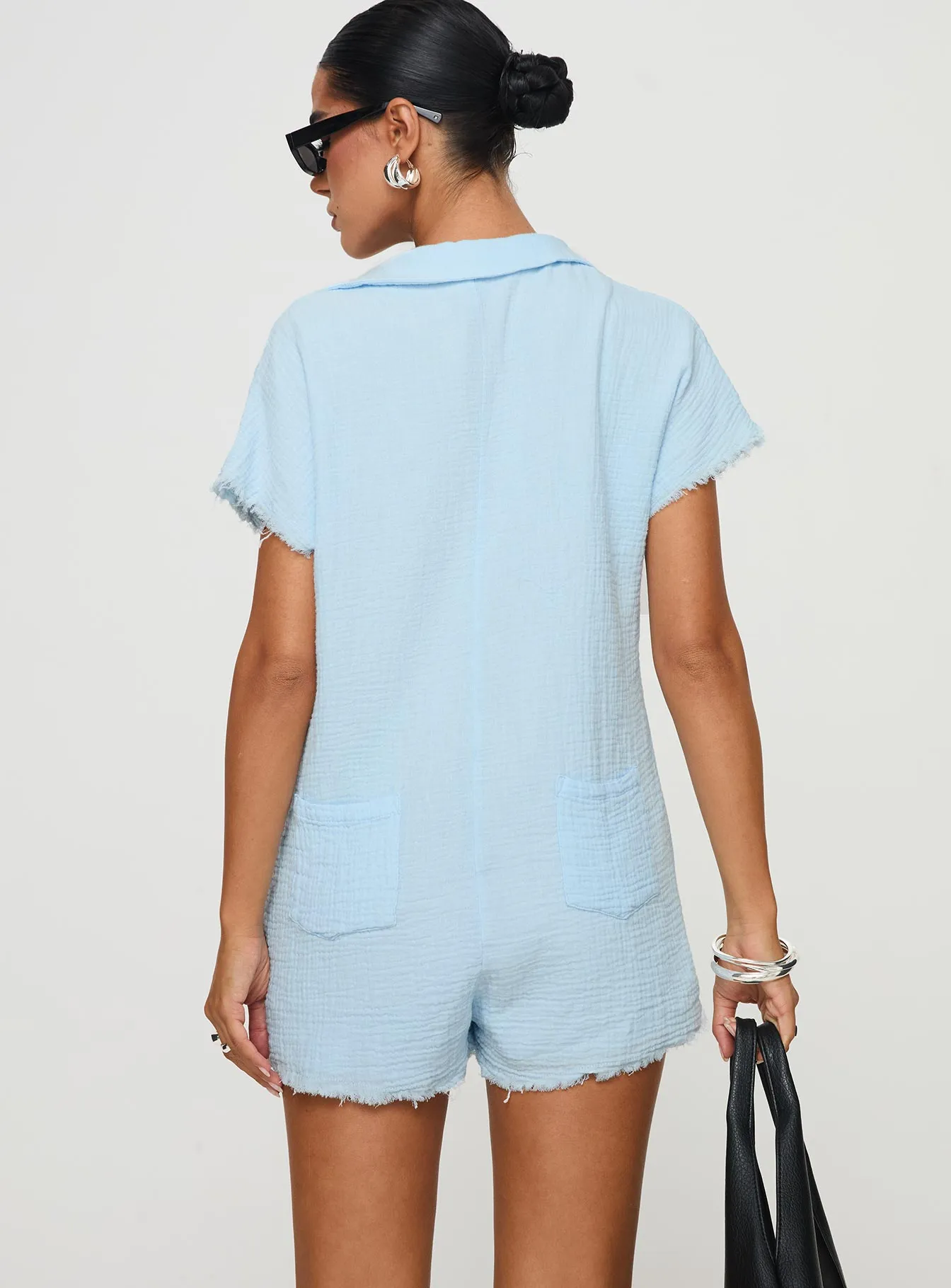 Salt Lake Romper Blue sold by Princess Polly product image thumbnail 4