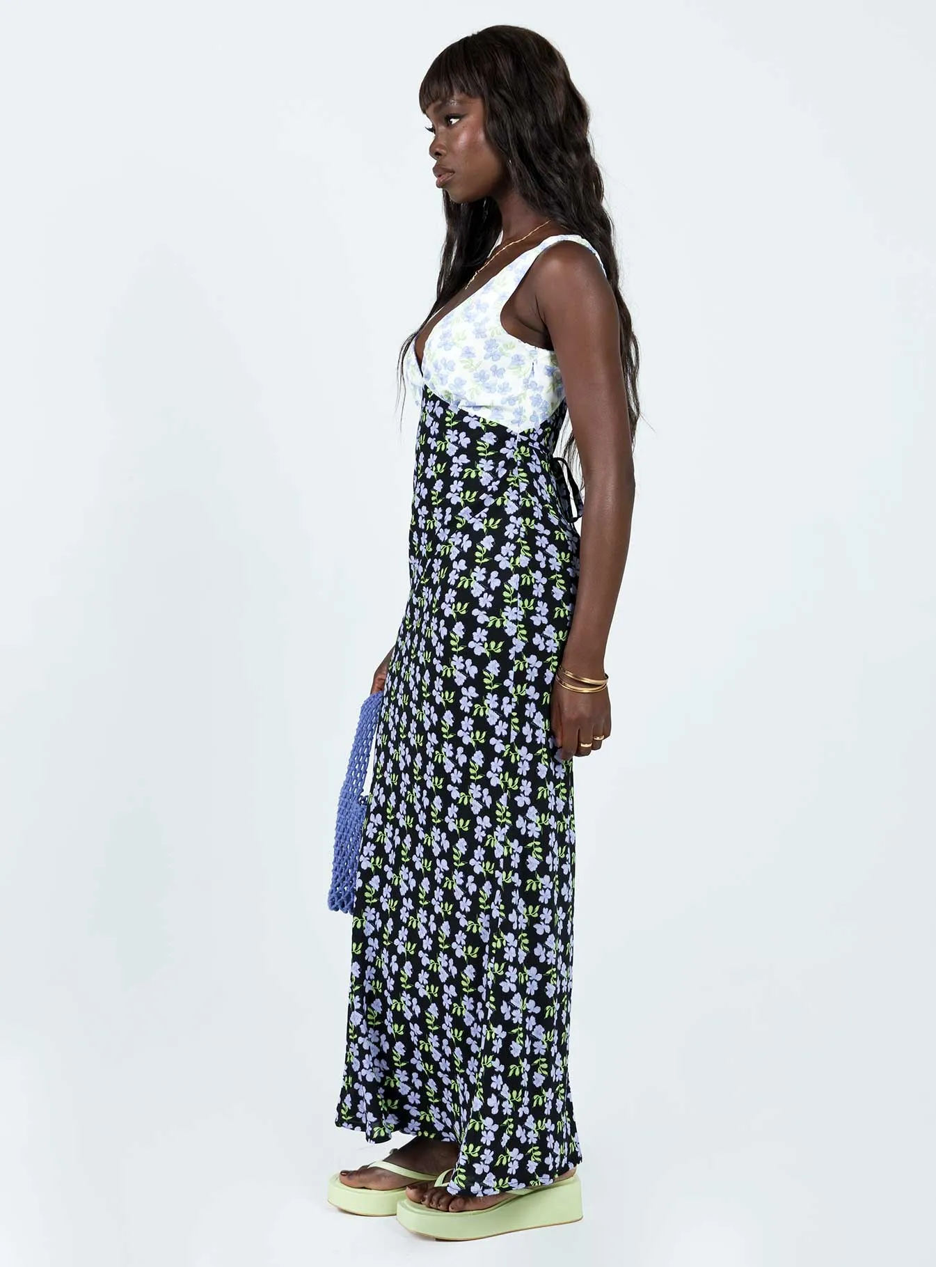 Nellie Maxi Dress Blue / Multi sold by Princess Polly product image thumbnail 4