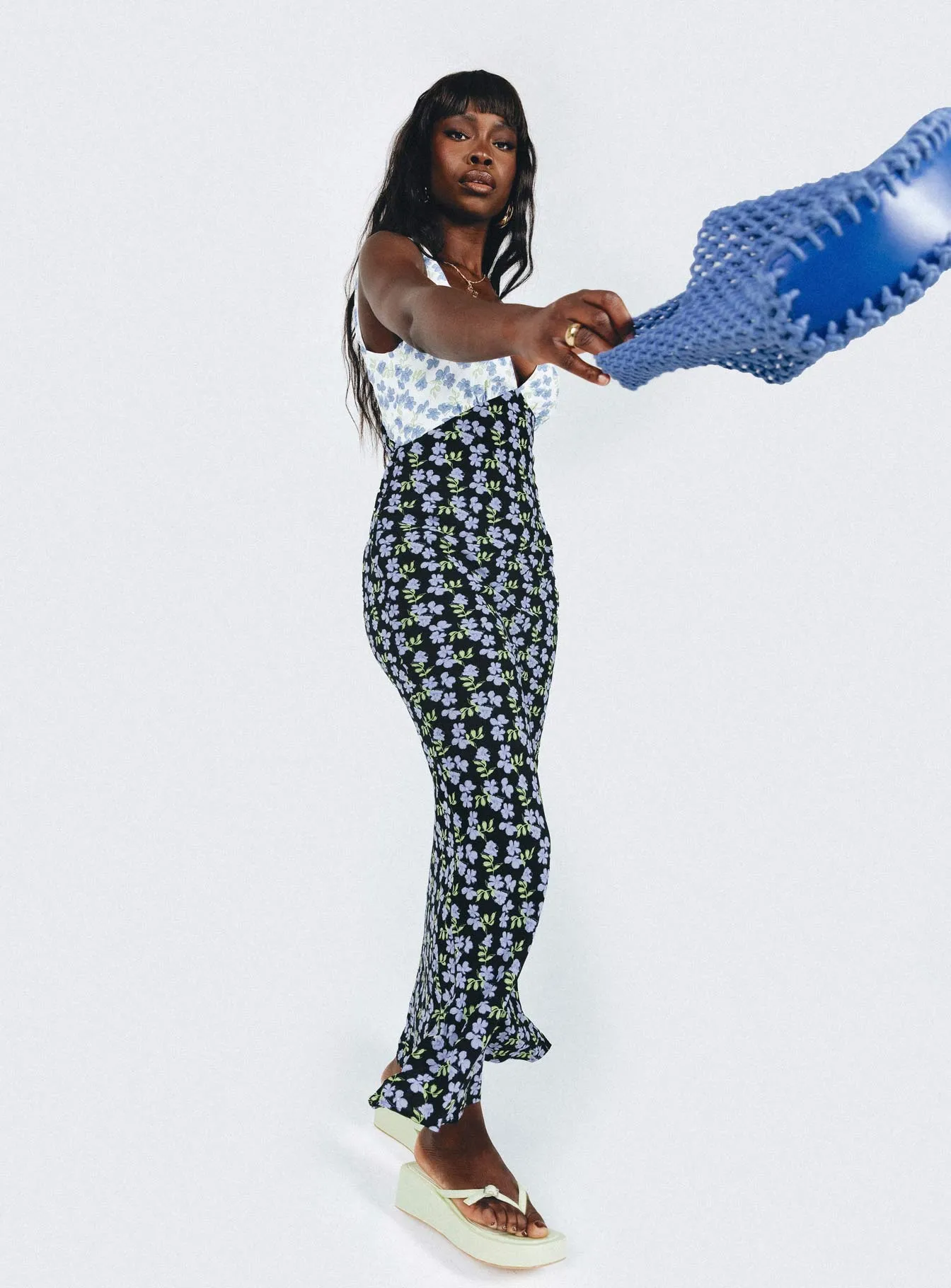 Nellie Maxi Dress Blue / Multi sold by Princess Polly