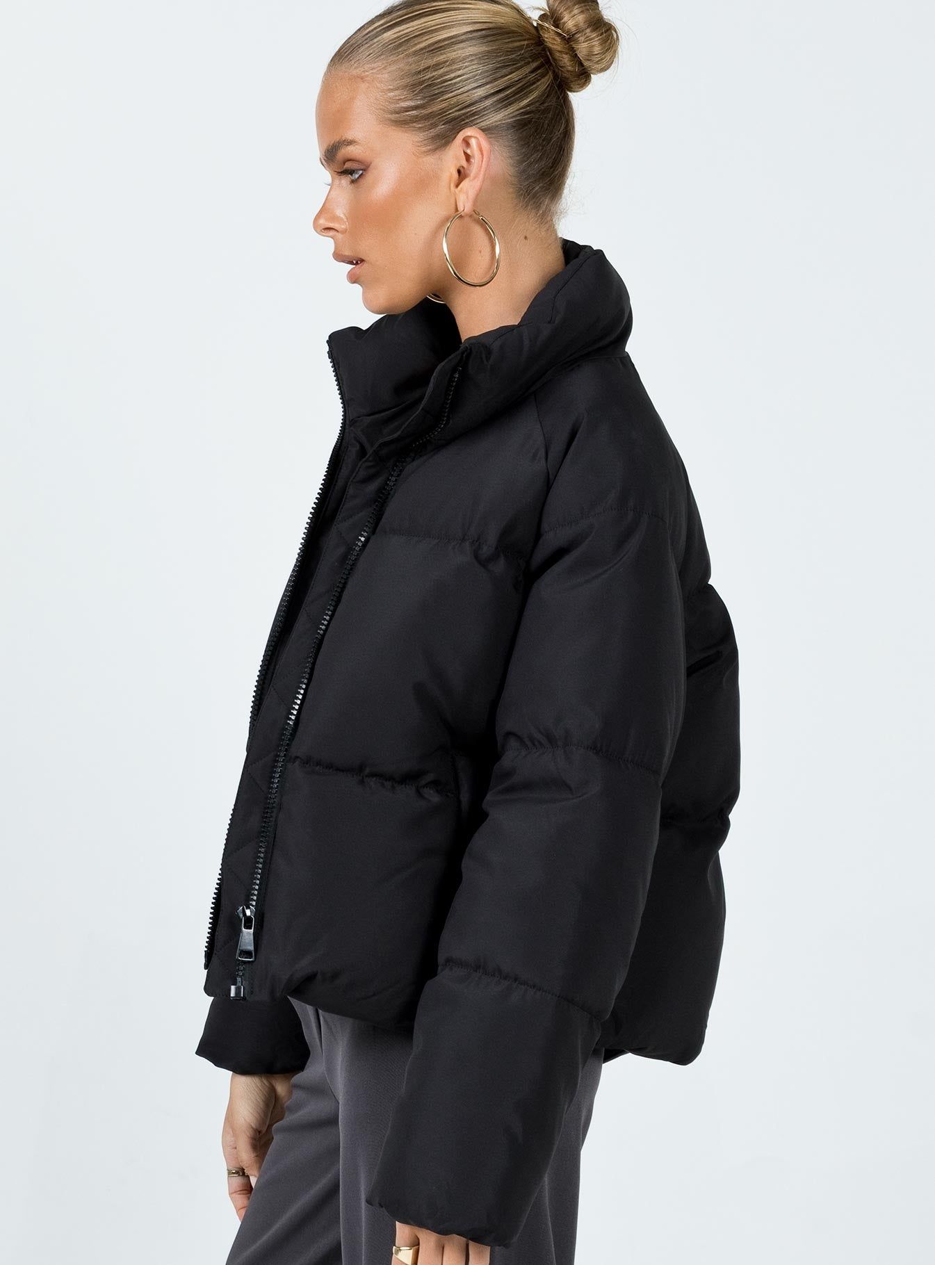 Jill Puffer Jacket Black sold by Princess Polly product image thumbnail 4