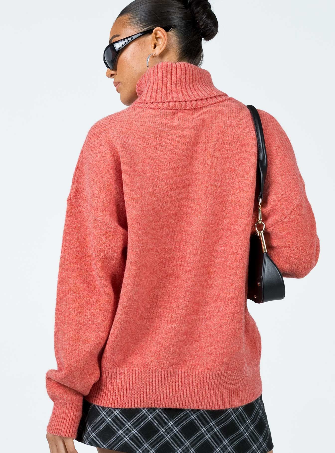 Oswin Turtleneck Sweater Orange sold by Princess Polly product image thumbnail 4