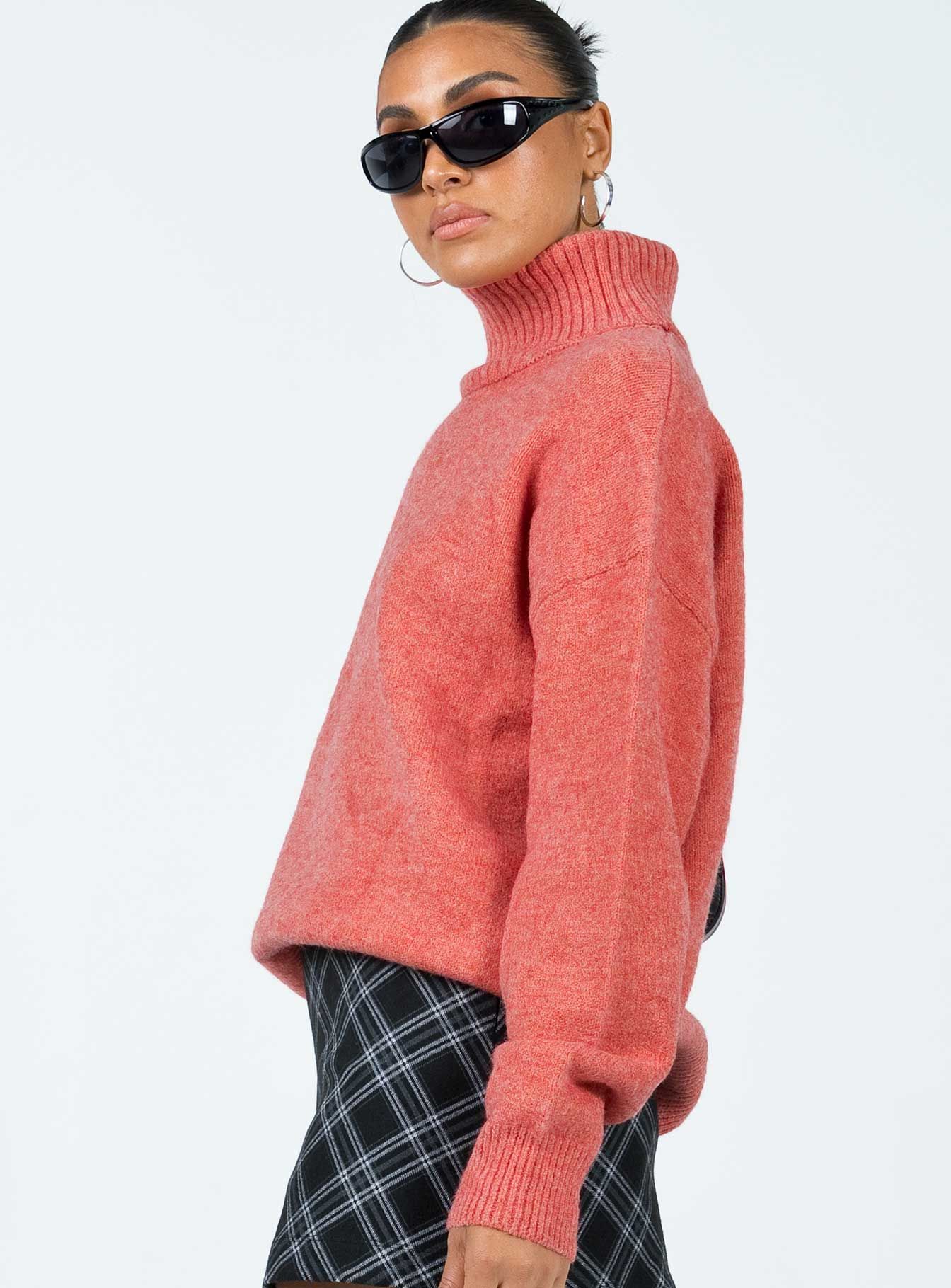 Oswin Turtleneck Sweater Orange sold by Princess Polly product image thumbnail 3