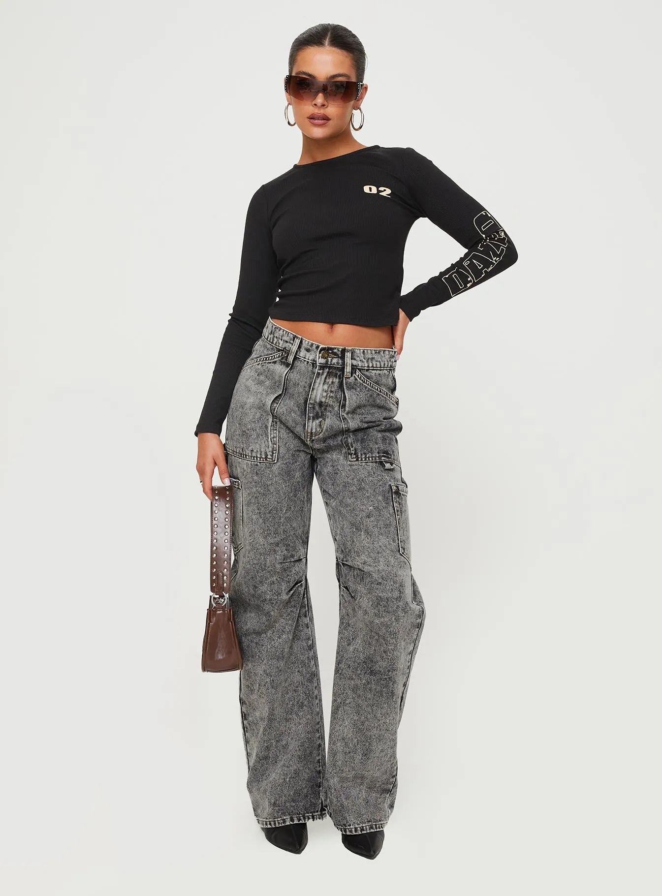 Larva 02 Long Sleeve Top Black sold by Princess Polly product image thumbnail 3