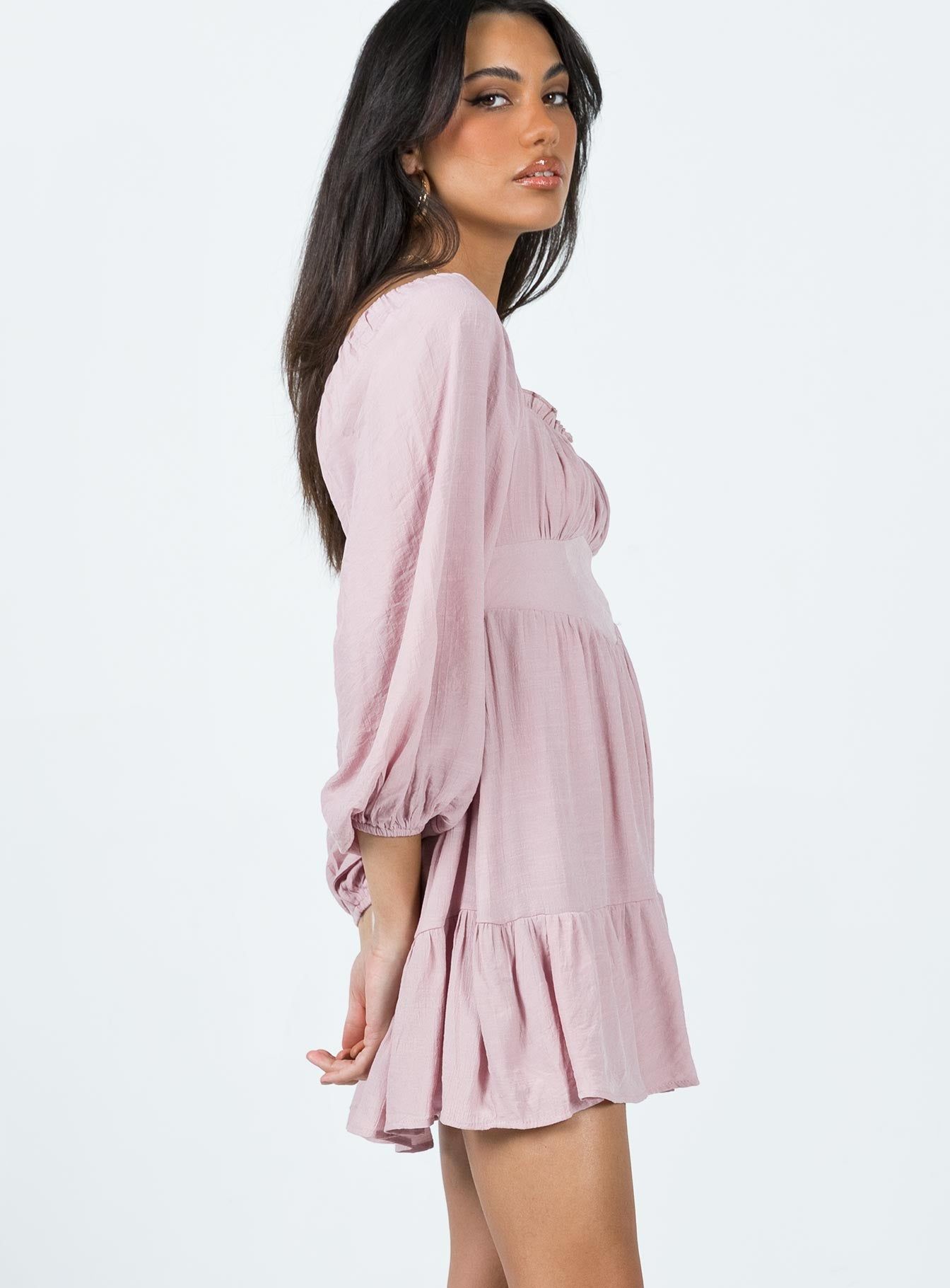Ethan Long Sleeve Mini Dress Pink sold by Princess Polly product image thumbnail 3