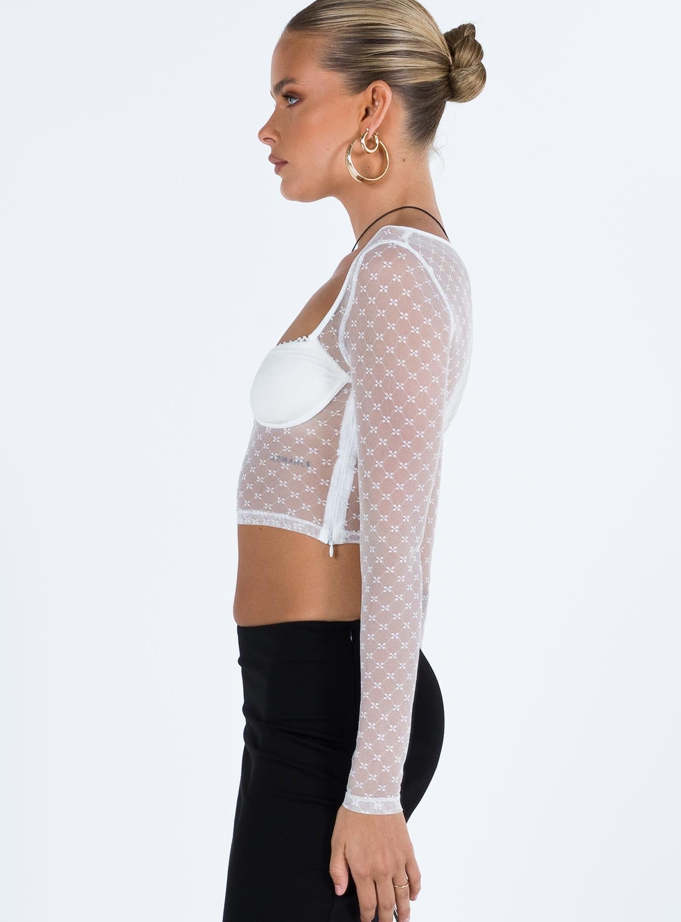Clapton Long Sleeve Top White sold by Princess Polly product image thumbnail 4