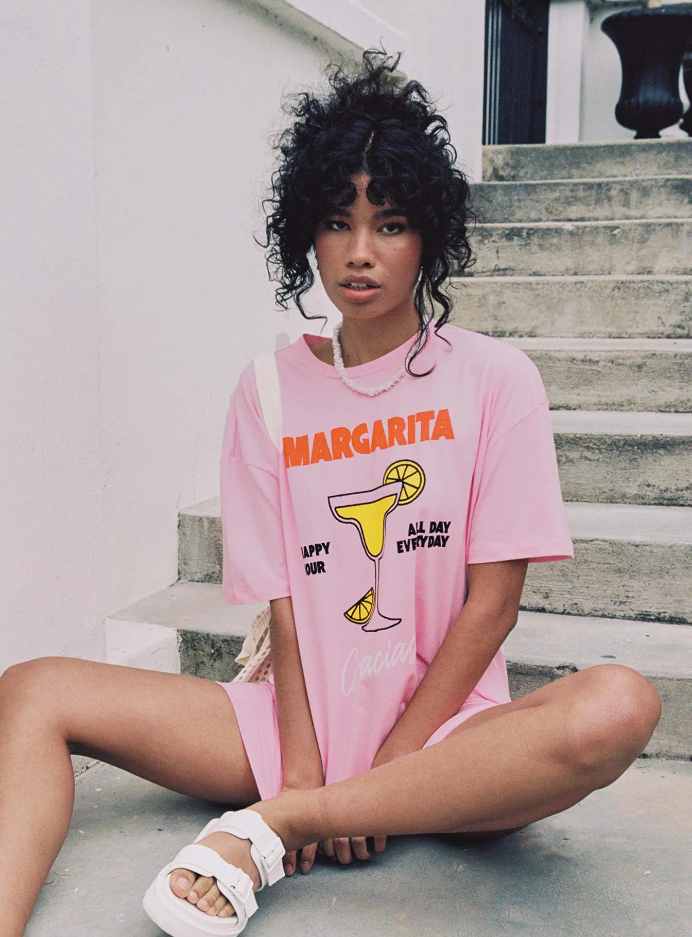 Margarita Shirt Dress Pink sold by Princess Polly