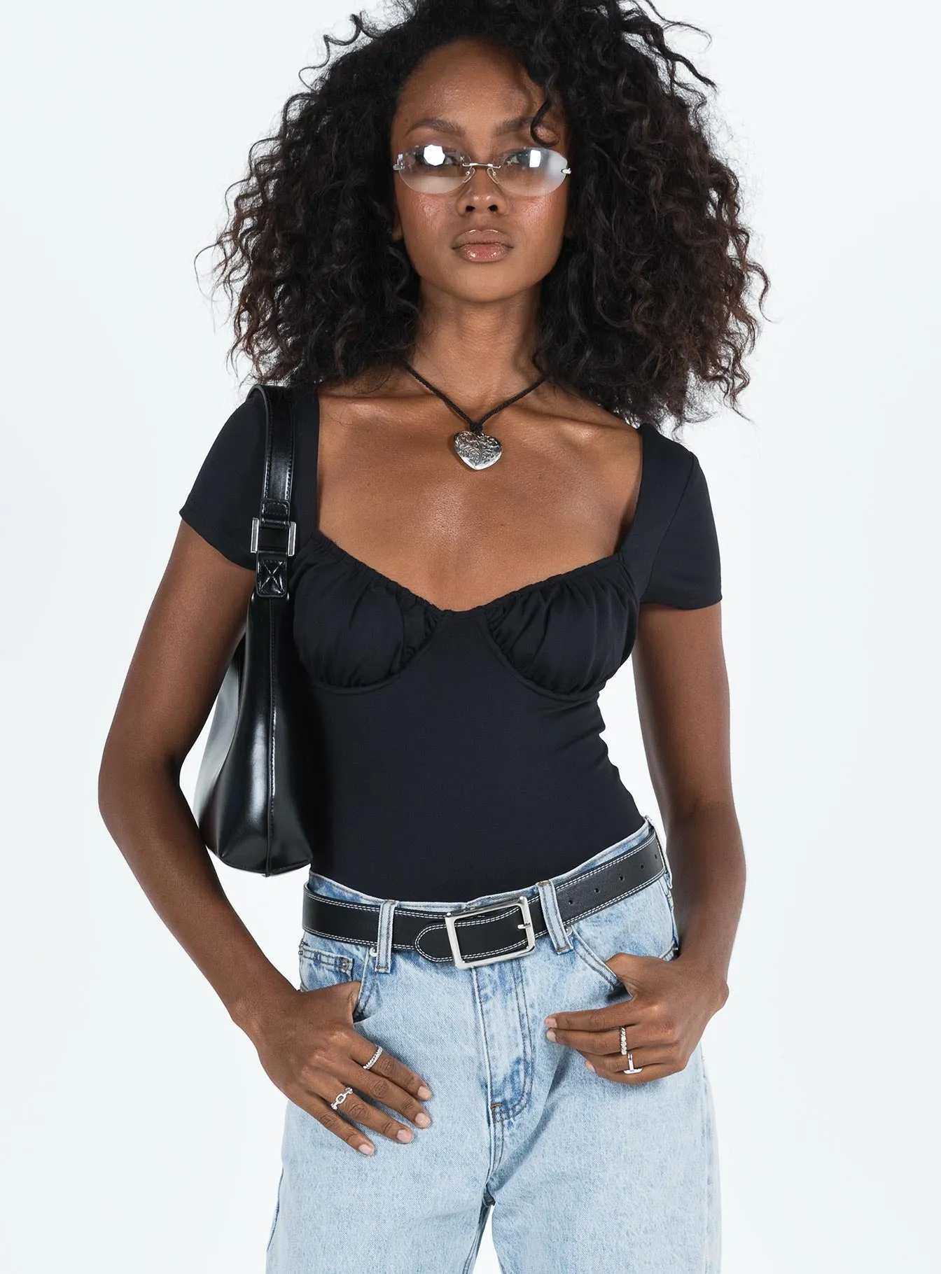 Mesha Bodysuit Black sold by Princess Polly product image thumbnail 2