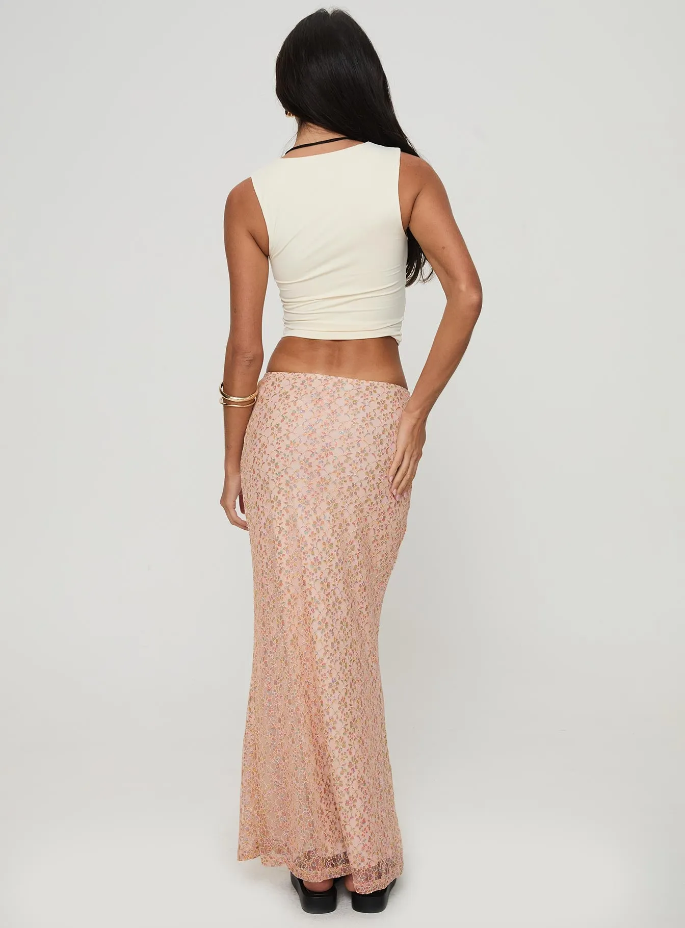 Gallego Lace Maxi Skirt Pink sold by Princess Polly product image thumbnail 4
