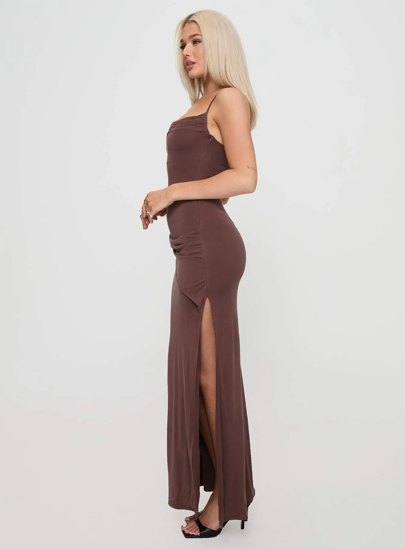Marchesi Maxi Dress Chocolate sold by Princess Polly product image thumbnail 4