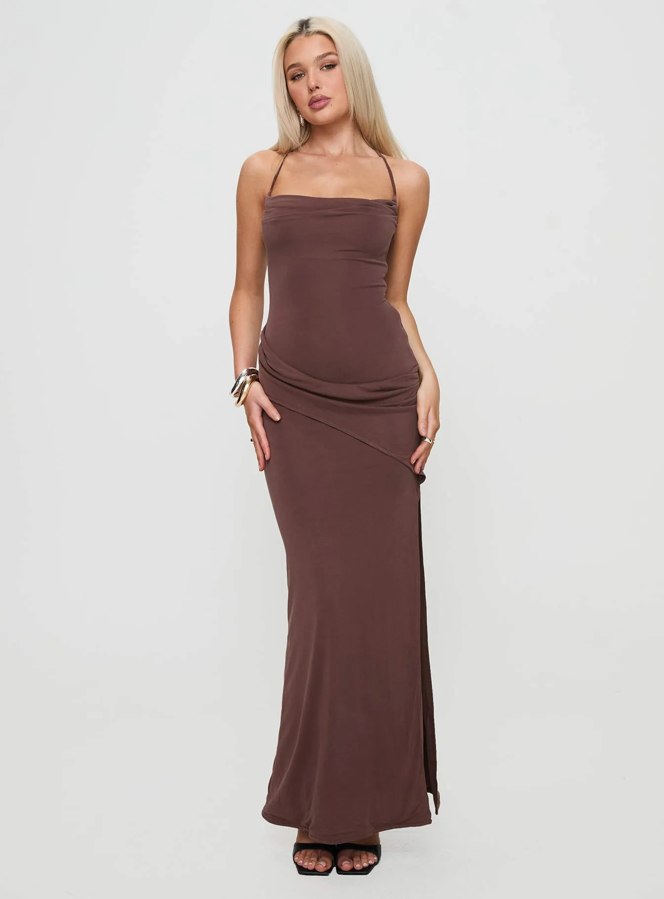 Marchesi Maxi Dress Chocolate sold by Princess Polly product image thumbnail 3