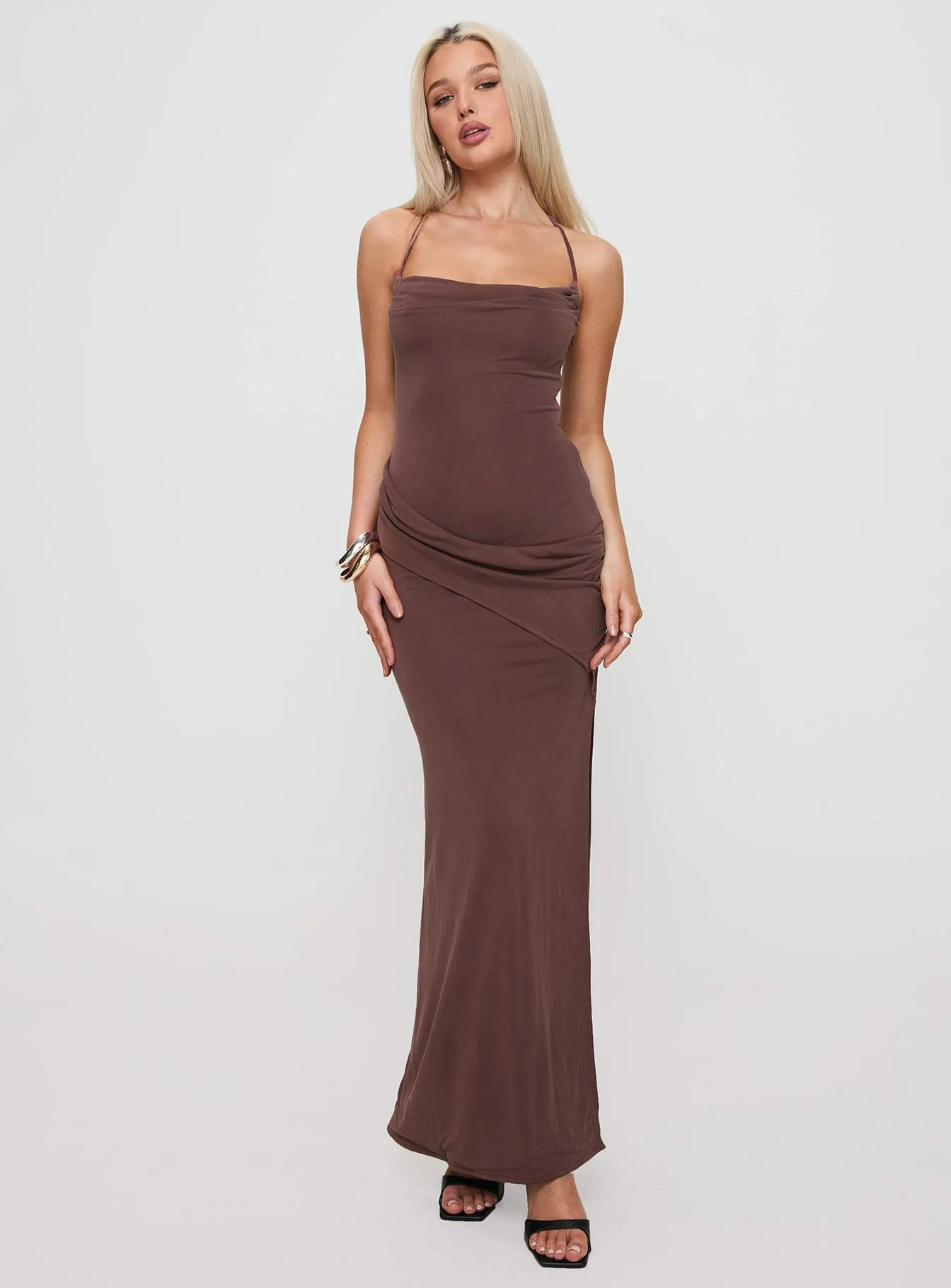 Marchesi Maxi Dress Chocolate sold by Princess Polly product image thumbnail 2