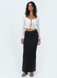 Kenney Long Sleeve Top White sold by Princess Polly
