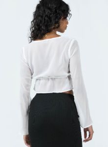 Kenney Long Sleeve Top White sold by Princess Polly
