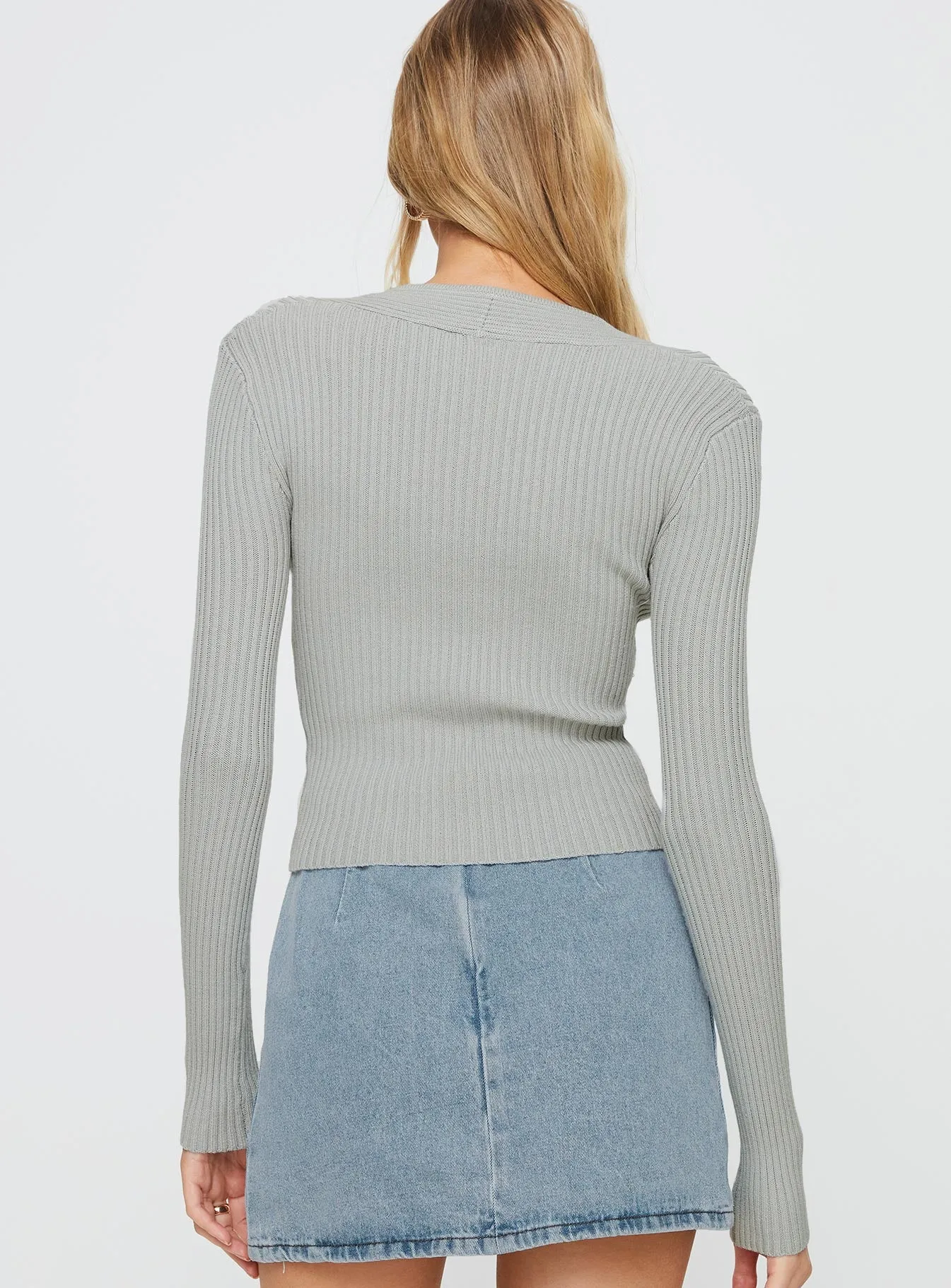 Gleeson Square Neck Long Sleeve Top Grey sold by Princess Polly product image thumbnail 5