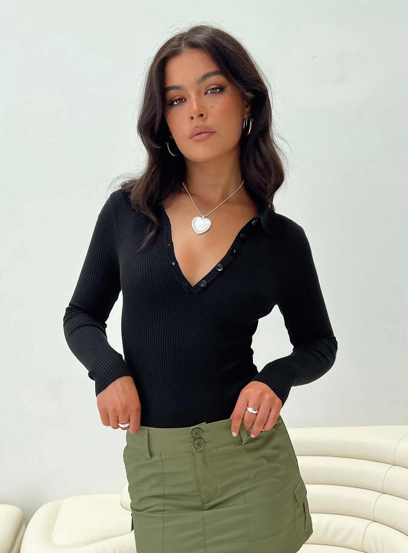 Vasant Long Sleeve Bodysuit Black sold by Princess Polly