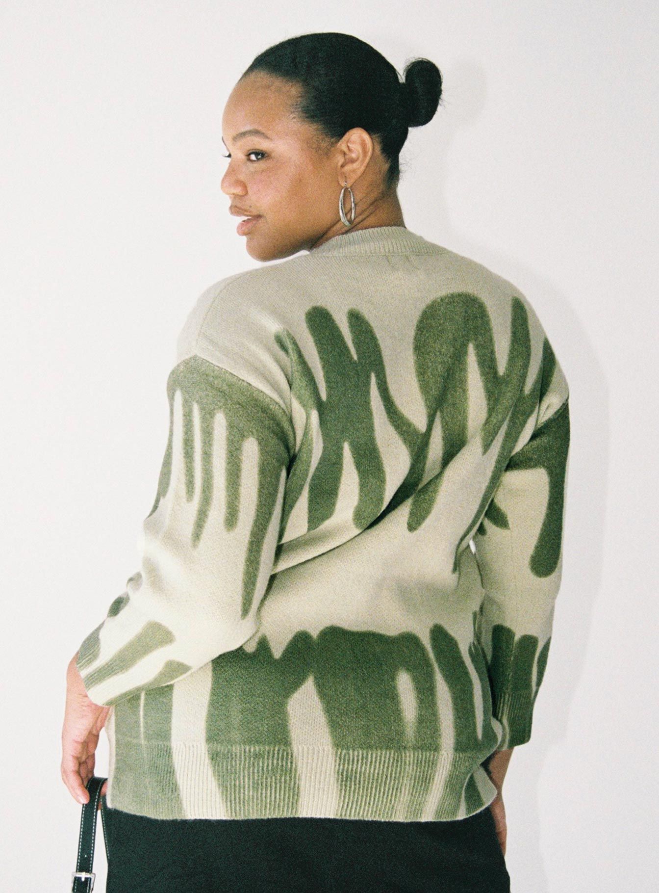 Katie Oversized Sweater Green Curve sold by Princess Polly product image thumbnail 4