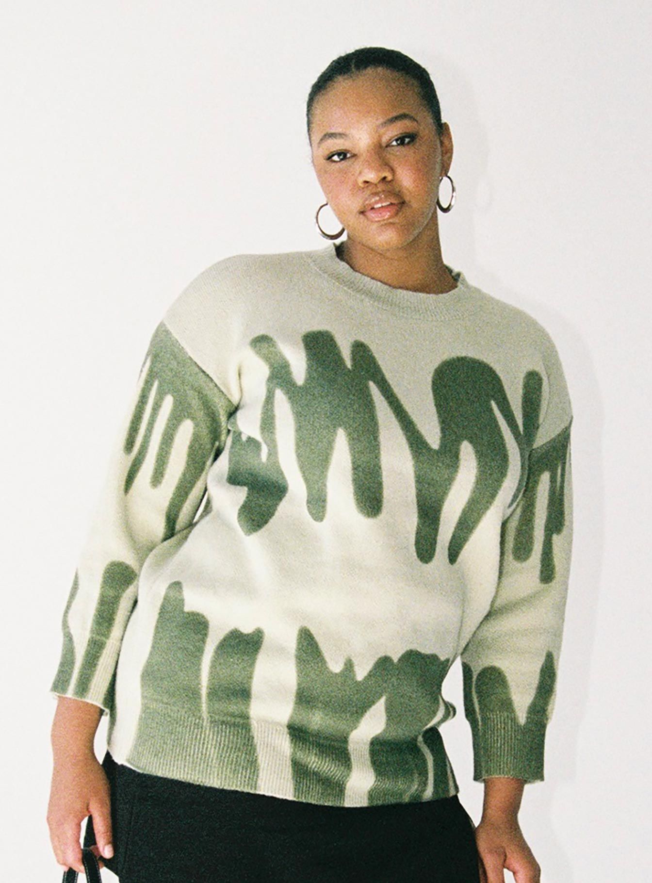 Katie Oversized Sweater Green Curve sold by Princess Polly product image thumbnail 2