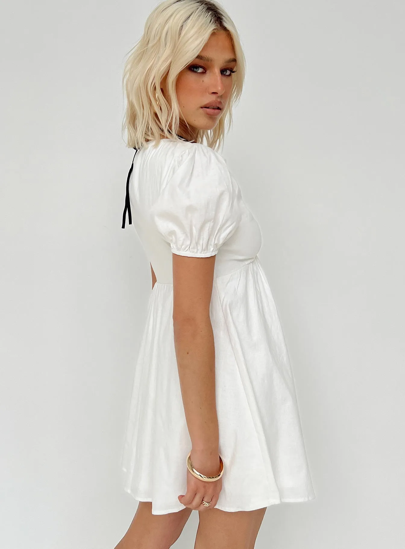 Bevin Mini Dress White sold by Princess Polly product image thumbnail 3
