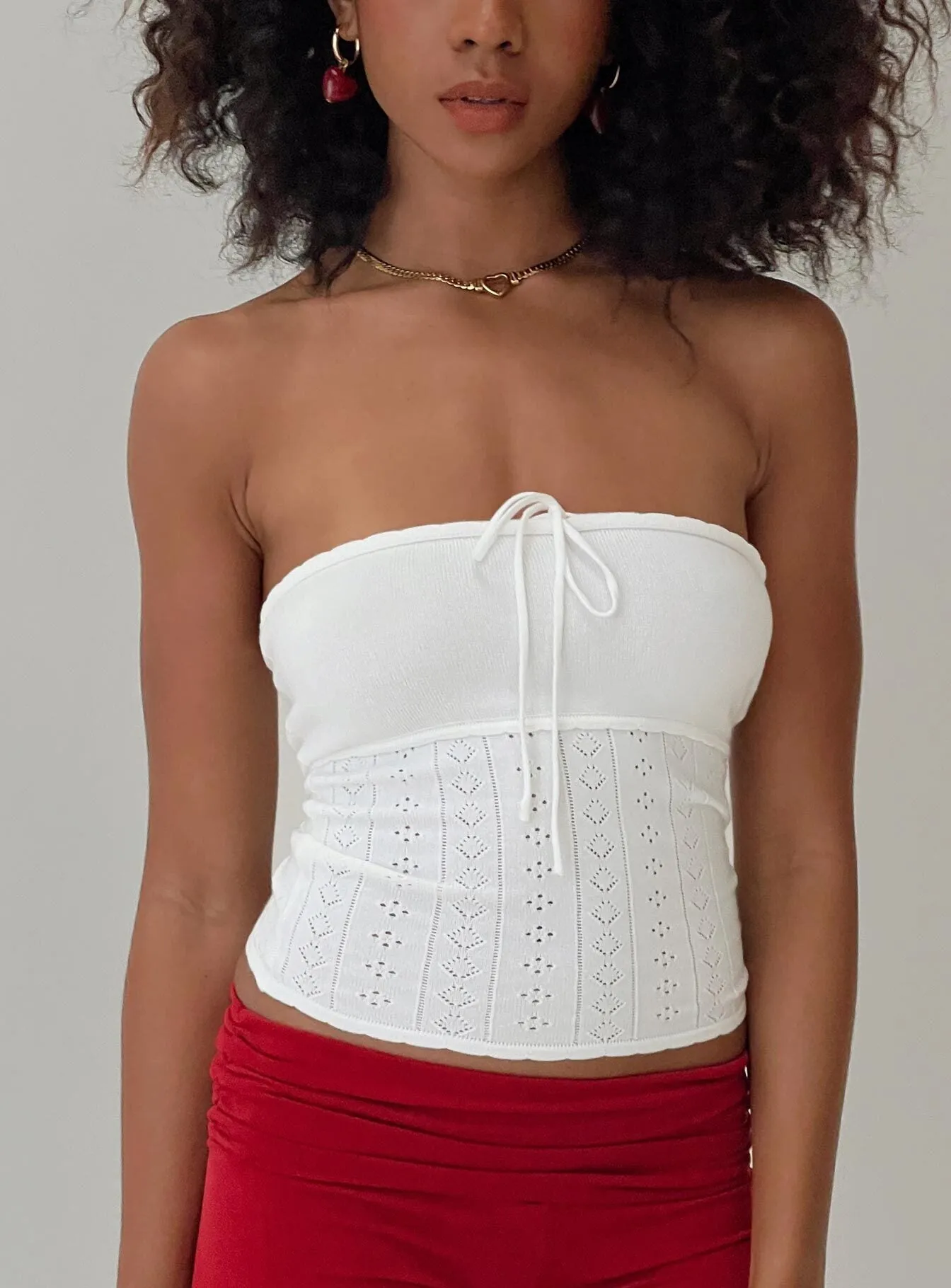 Seona Strapless Top White sold by Princess Polly