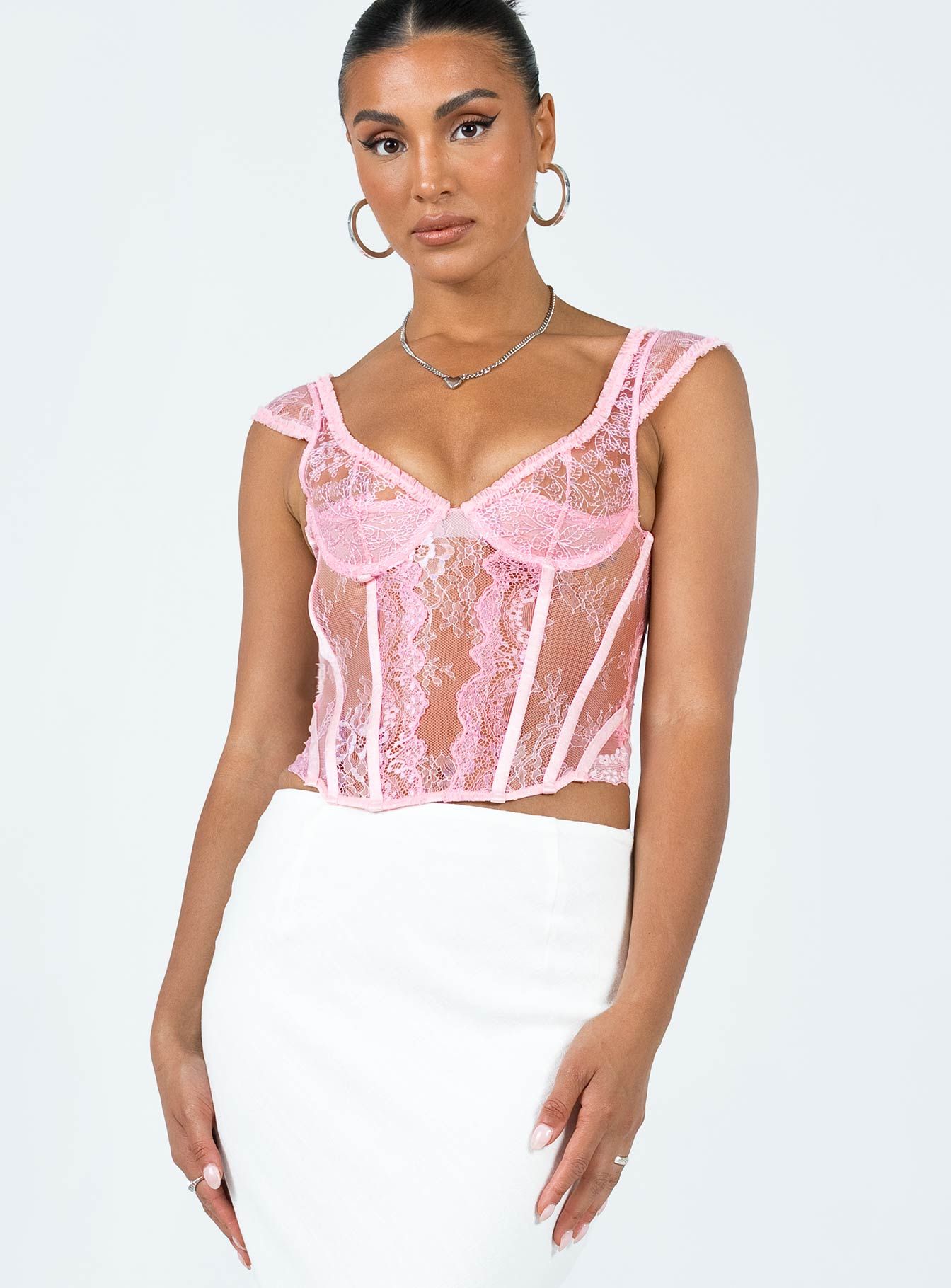Some Like It Hot Lace Corset Pink sold by Princess Polly product image thumbnail 2