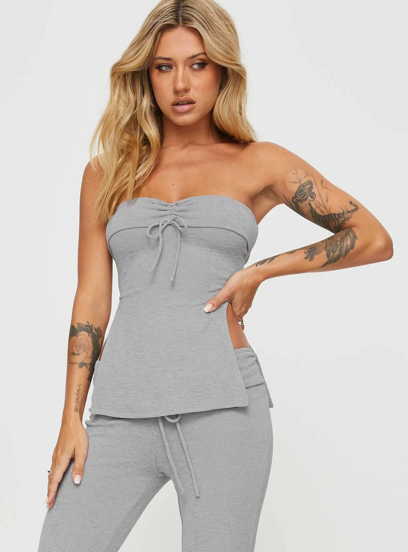 Laurenita Longline Tube Top Grey sold by Princess Polly product image thumbnail 2
