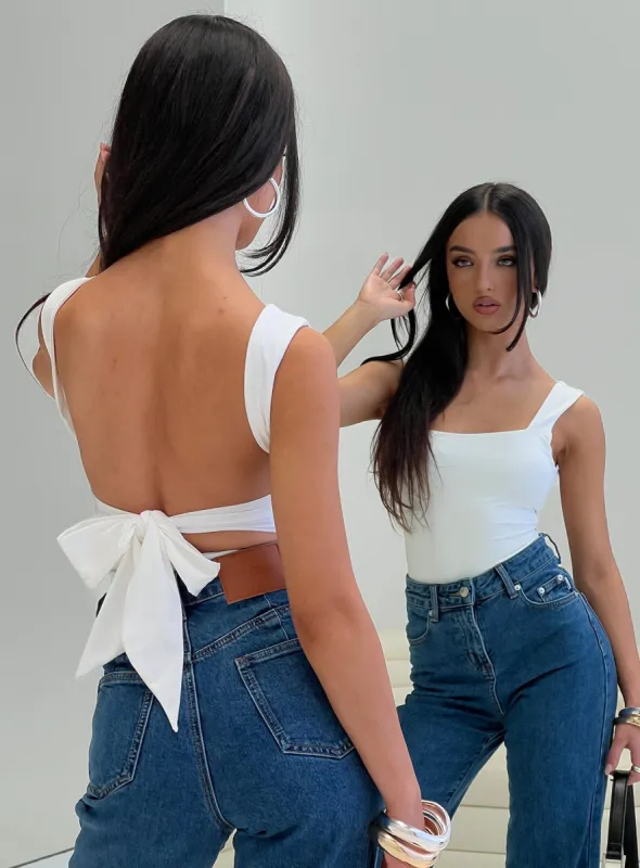 Karissa Bodysuit White sold by Princess Polly