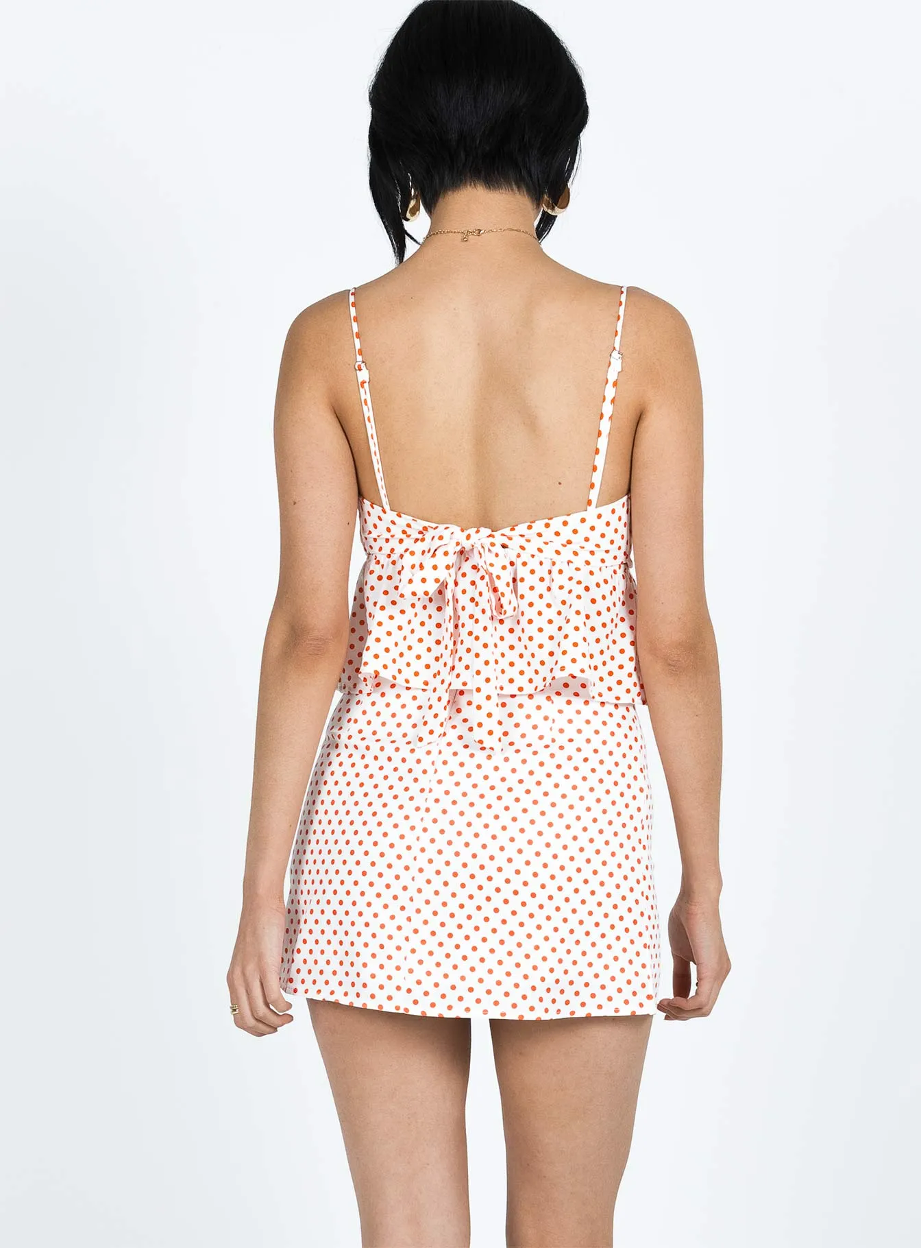 Selby Mini Skirt White / Red Polka Dot sold by Princess Polly product image thumbnail 5