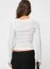 Lansen Long Sleeve Top White sold by Princess Polly