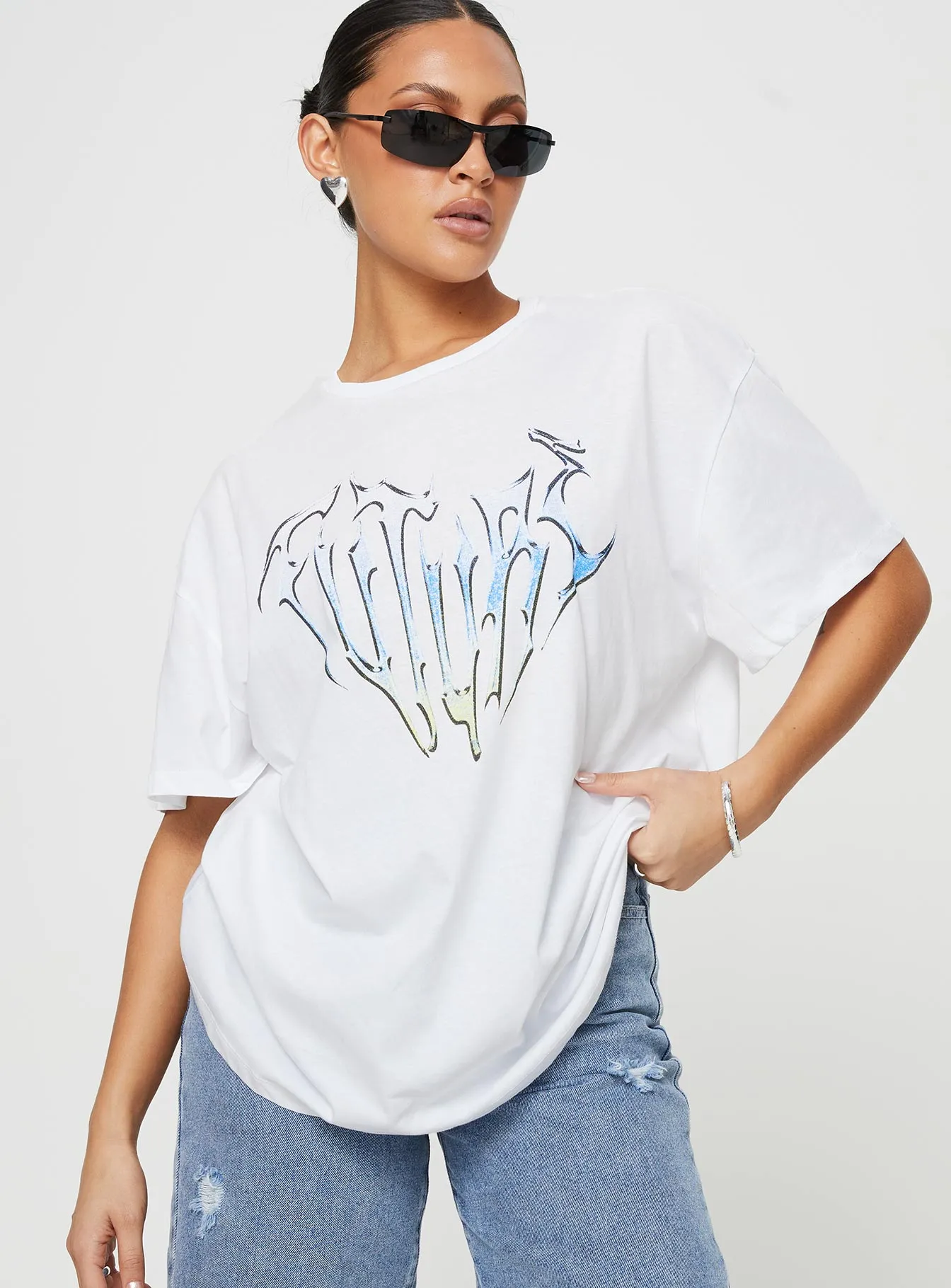 Future Oversize Tee White sold by Princess Polly product image thumbnail 2