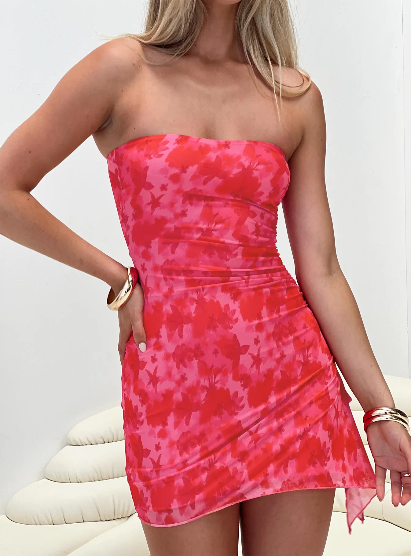 Donelli Mini Dress Pink Floral Tall sold by Princess Polly