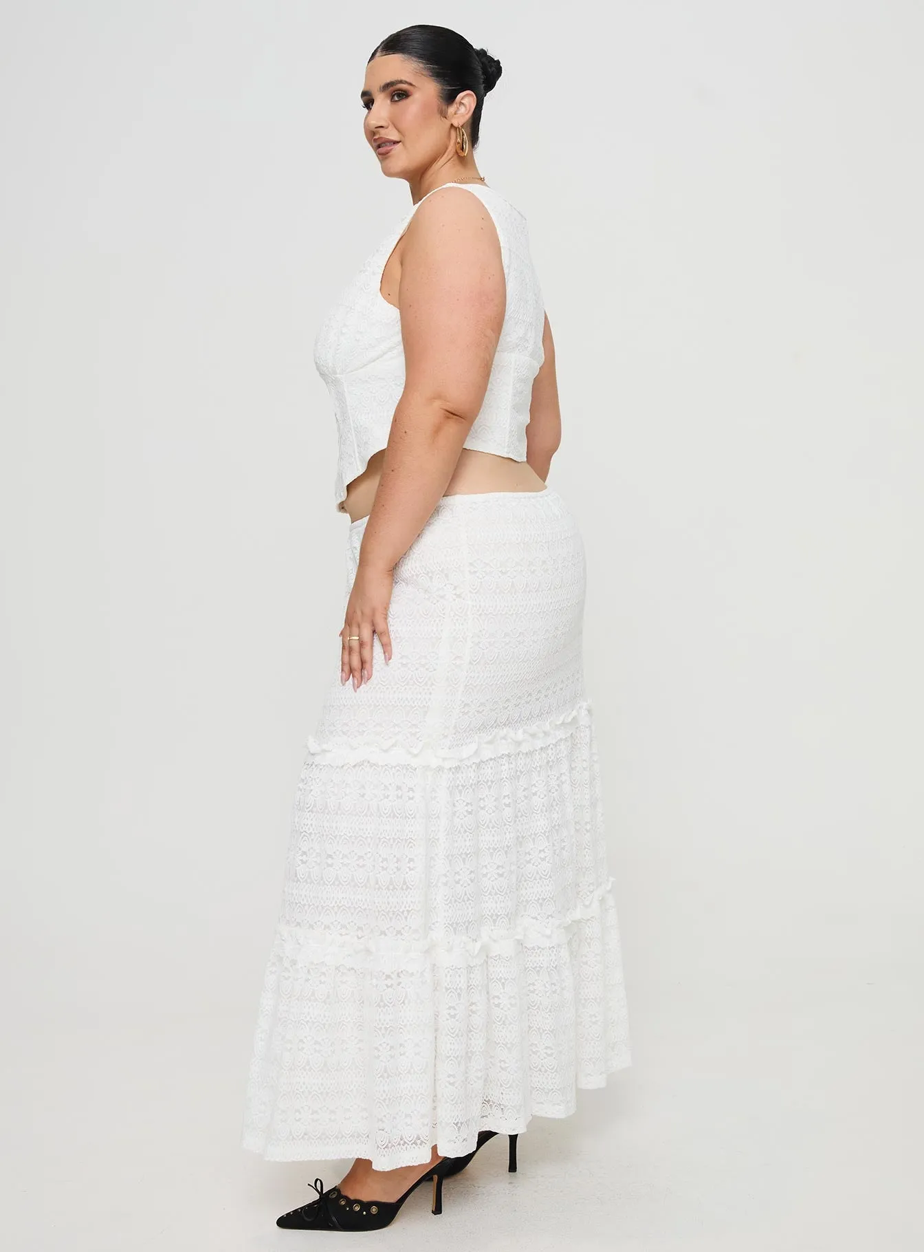 Buttacupe Lace Maxi Skirt White Curve sold by Princess Polly product image thumbnail 4
