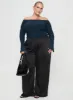 Moreno Off The Shoulder Top Navy Curve sold by Princess Polly