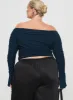 Moreno Off The Shoulder Top Navy Curve sold by Princess Polly