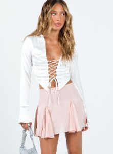 Godet Mini Skirt Pink sold by Princess Polly