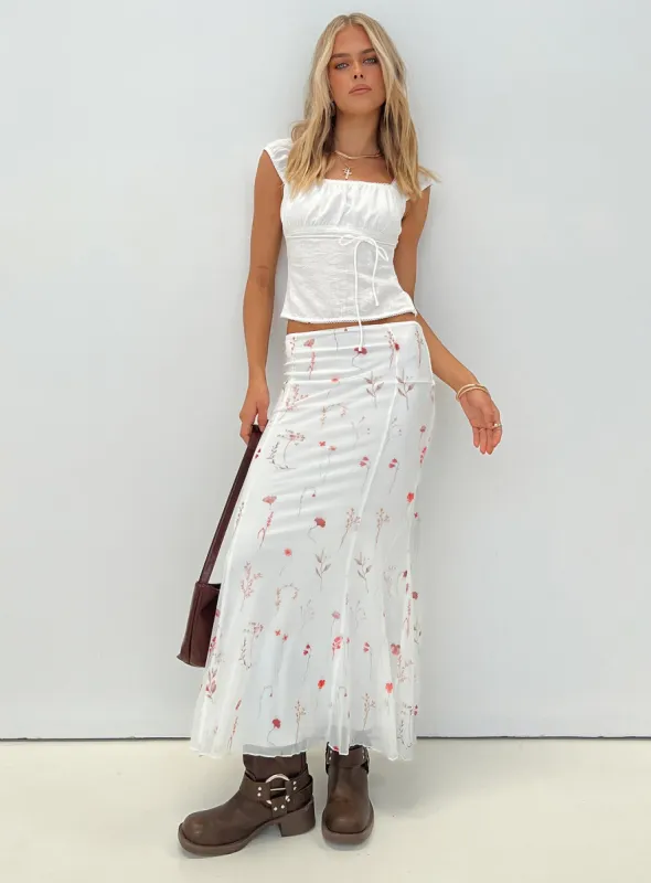 Breezewood Maxi Skirt White sold by Princess Polly