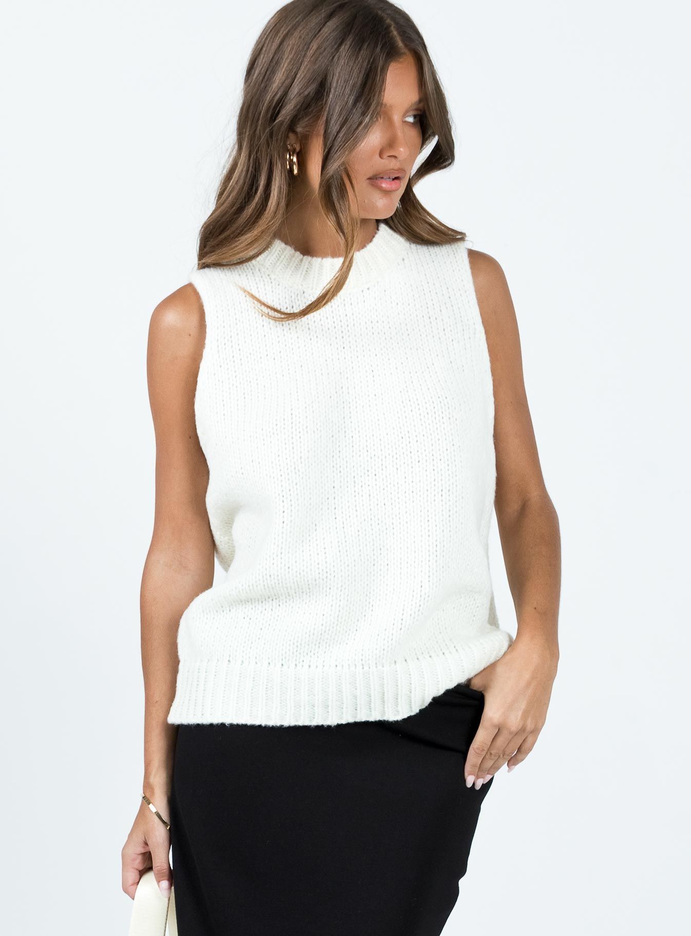Goodburn Knit Vest Cream sold by Princess Polly product image thumbnail 2