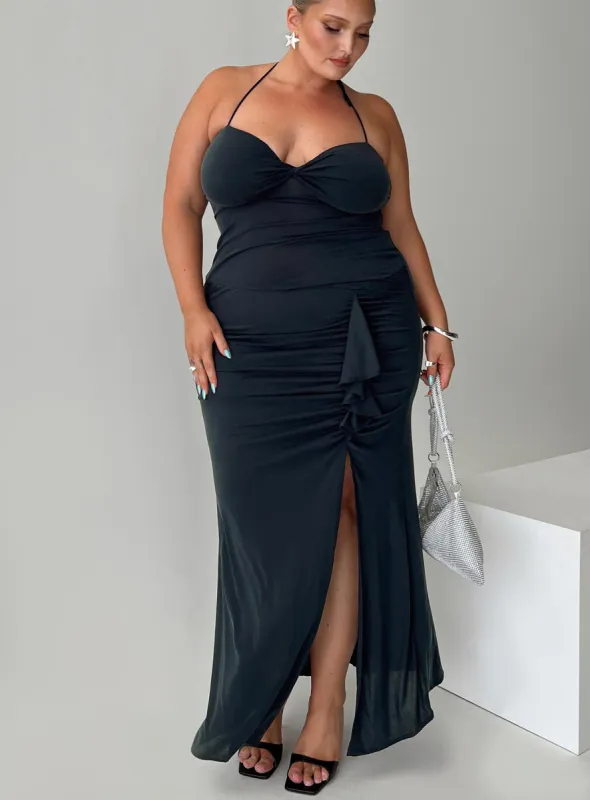 Destinations Maxi Dress Navy Curve sold by Princess Polly