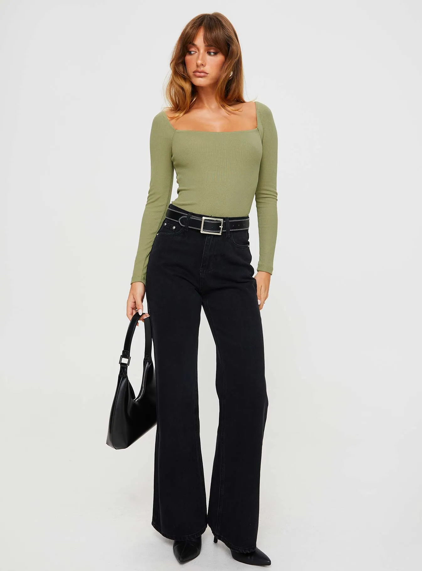 Maple Mid Rise Flare Washed Black sold by Princess Polly product image thumbnail 3