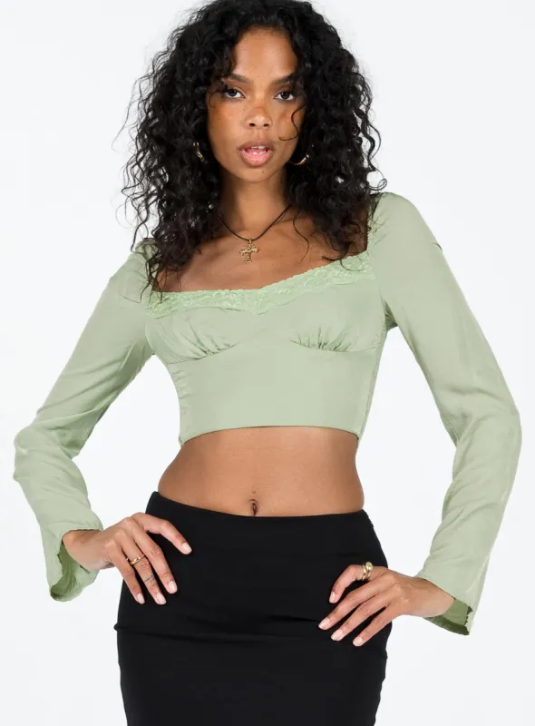Linero Top Green sold by Princess Polly