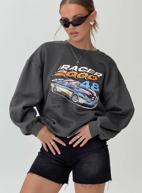 Speeder Sweatshirt Charcoal sold by Princess Polly