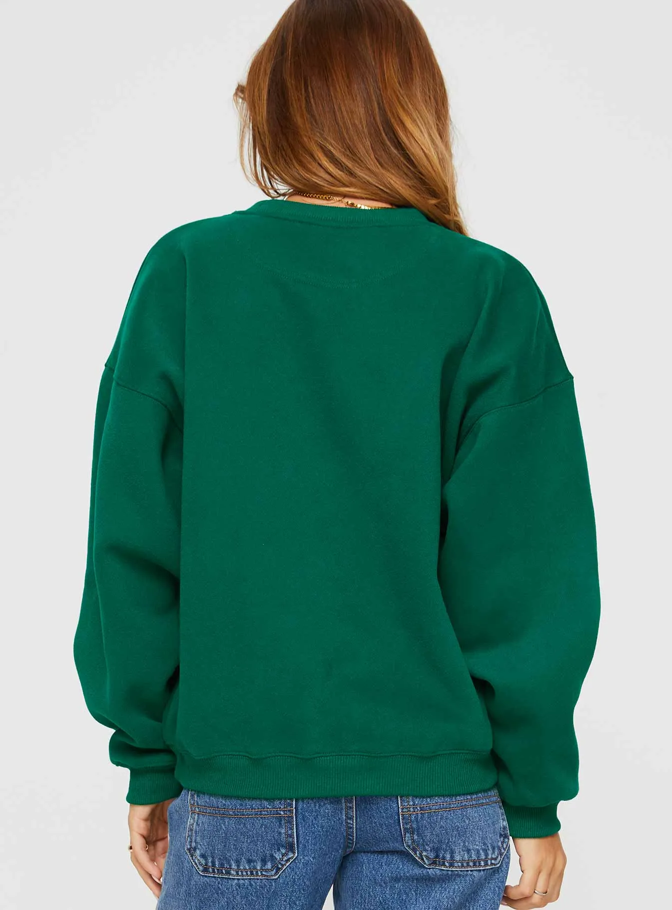 Apres Ski Crew Neck Sweatshirt Green / Cream sold by Princess Polly product image thumbnail 5
