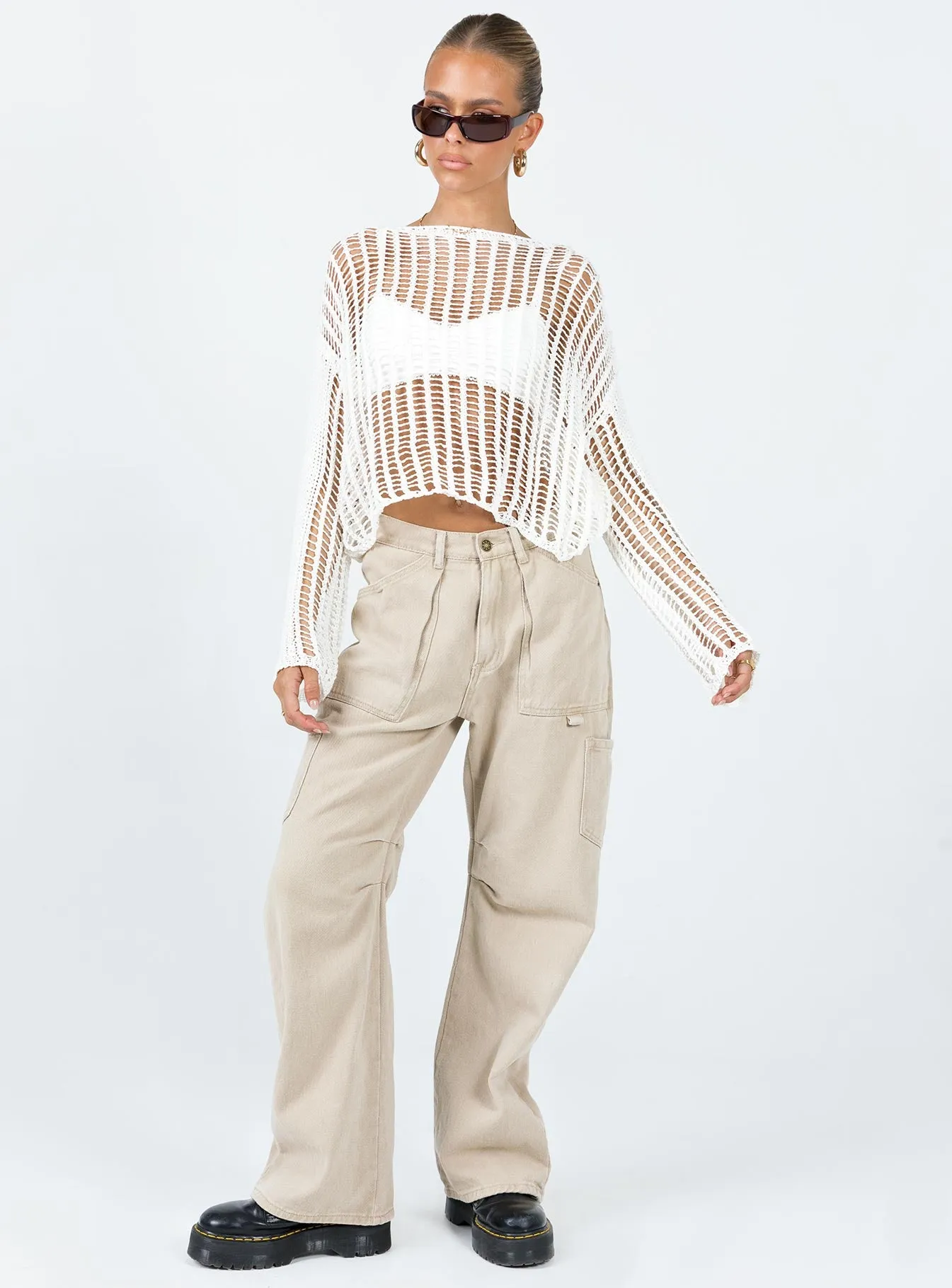 The Kennedy Sweater White Lower Impact sold by Princess Polly product image thumbnail 3