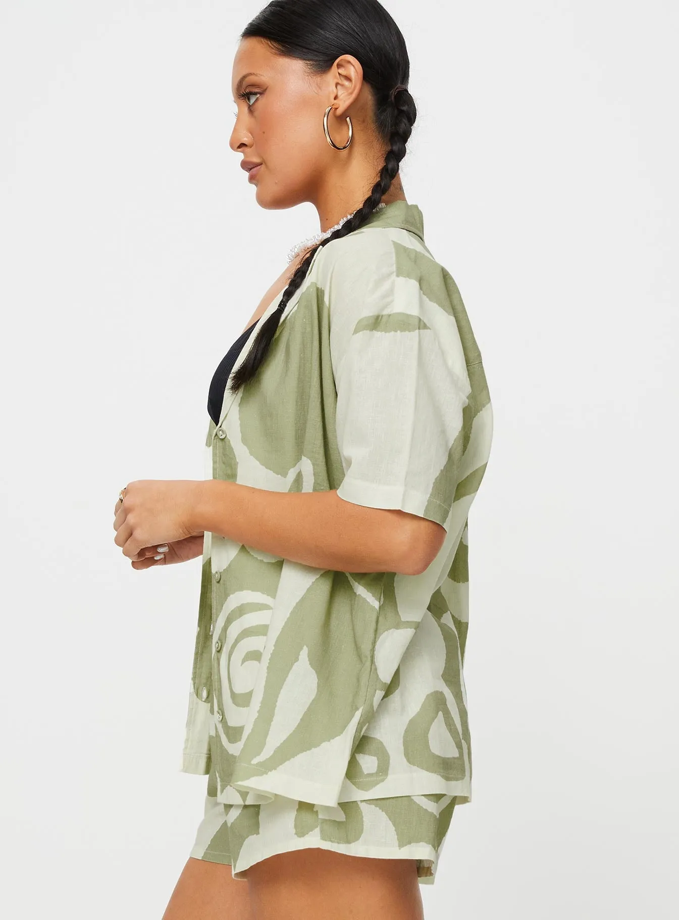 Sea Shirt Green / Cream sold by Princess Polly product image thumbnail 5